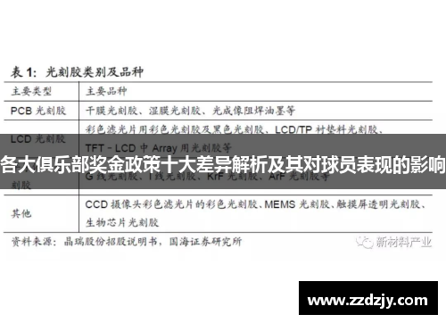 各大俱乐部奖金政策十大差异解析及其对球员表现的影响