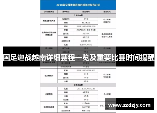 国足迎战越南详细赛程一览及重要比赛时间提醒